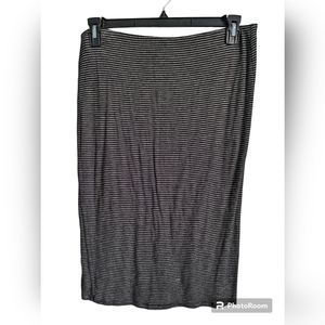 Soft Knit Pinstriped Pencil Skirt